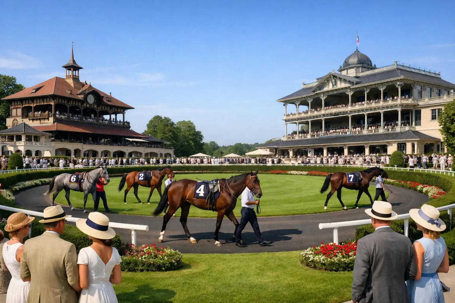 Internationale Pferderennen auf einer historischen Rennbahn