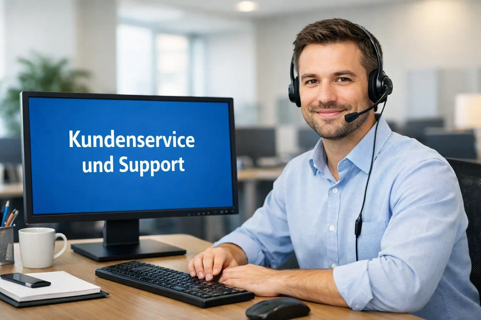 Kundenservice-Mitarbeiter hilft bei Wettfragen