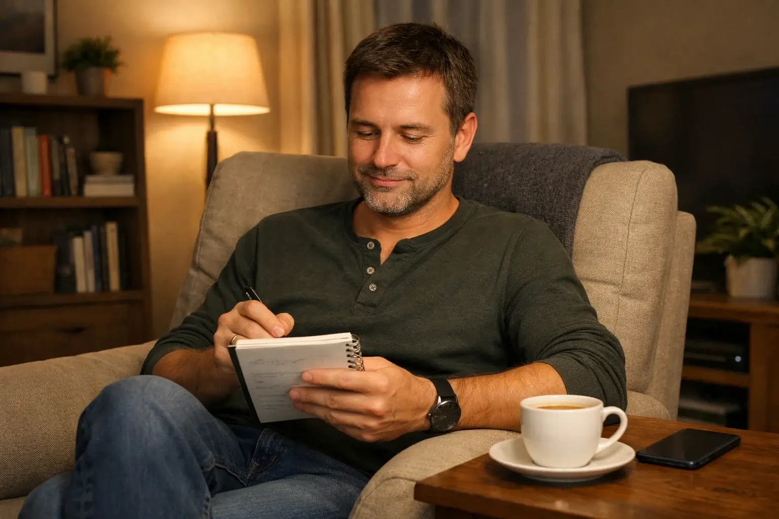 Zufriedener Wetter überprüft seine Wettbilanz